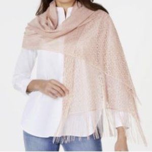 NWT INC Evening Fringed Shawl Wrap Blush